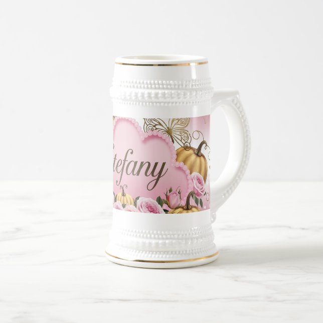Jarra De Cerveza Estefany - Whimsical Pink Cloud Coffee Mug (Anverso derecho)