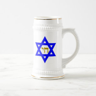 Jarra De Cerveza Estrella de David y símbolo de la vida
