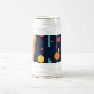 Jarra De Cerveza Estrellas y formas en fondo negro