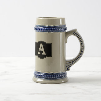 Jarra De Cerveza Etiqueta negra monogramada
