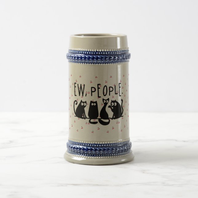 Jarra De Cerveza Ew People Funny Meowy Gatos Negros (Centro)