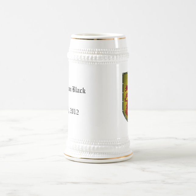 Jarra De Cerveza Falso escudo metalizado del león rojo medieval (Centro)