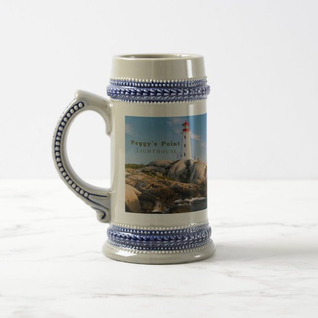 Jarra De Cerveza Faro de Peggys Point Atlantic Canadá (Izquierda)