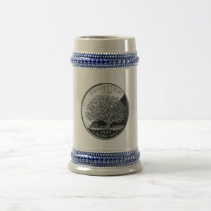 Jarra De Cerveza Faux Connecticut State Quarter Charter Oak Tree