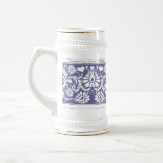 Jarra De Cerveza Favor de la Boda Floral Vintage Blanca
