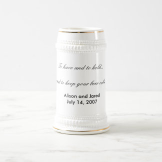 Jarra De Cerveza Favor o regalo del boda del stein de la cerveza de