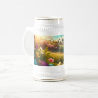 Felices Pascuas en un paisaje primaveral