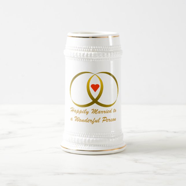 Jarra De Cerveza Feliz Casado (Centro)