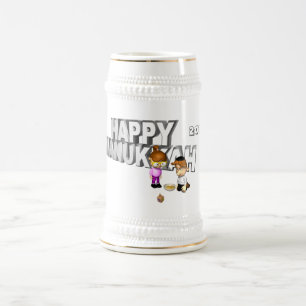 Jarra De Cerveza Feliz celebración de Hanukkah -
