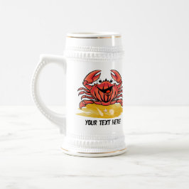 JARRA DE CERVEZA FELIZ CRAB, (EDITABLE)