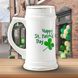 Jarra De Cerveza Feliz Día de San Patricio, Shamrock verde irlandés