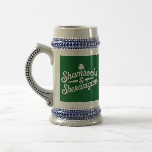 Jarra De Cerveza Feliz día de San Patricio Trebol de la suerte y tr