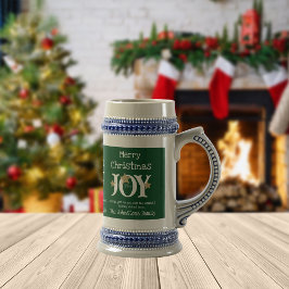 Jarra De Cerveza Feliz Navidad Alegría Un Regalo Para Ti Verde Rúst