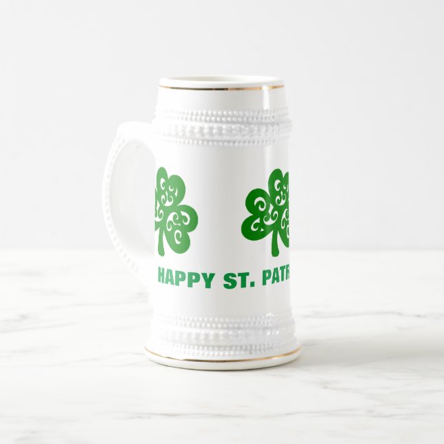 JARRA DE CERVEZA FELIZ SAN. EL DÍA DE PATRICK (Anverso izquierdo)