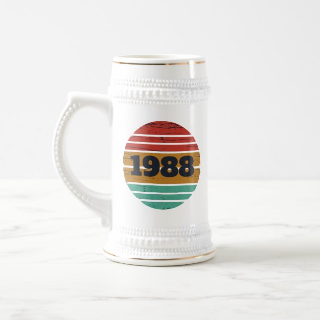 Jarra De Cerveza Fiesta de cumpleaños 35 vintage personalizada (Izquierda)