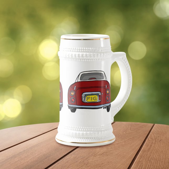 Jarra De Cerveza Figaraciones Cute Figaro Rojo Cerveza de Coche Ste (Fun figaro beer stein for the red figaro driver (when they are not driving) Add your initials)