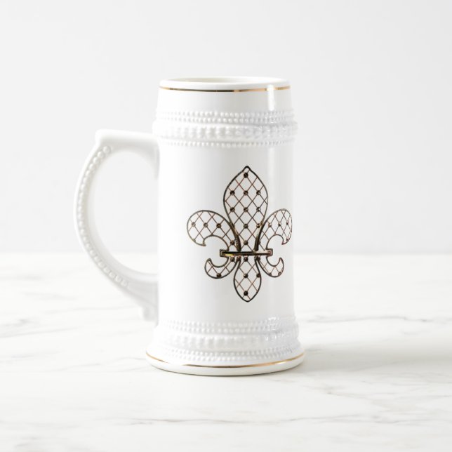 Jarra De Cerveza Filigreed Fleur de Lys Stein (Izquierda)