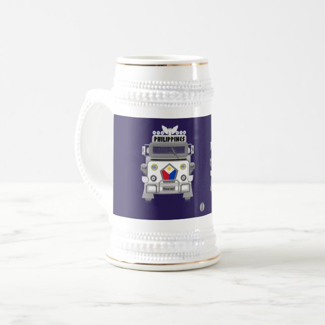 Jarra De Cerveza Filipinas Jeepney, elegante, bandera de Filipinas (Anverso izquierdo)