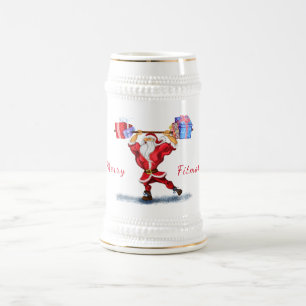 Jarra De Cerveza Fitness Santa Beer Stein