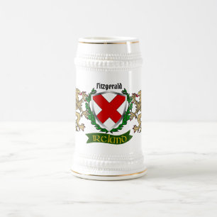 Jarra De Cerveza Fitzgerald Irish Shield Personalizado Beer Stein