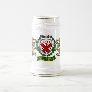 Jarra De Cerveza Fitzgibbon Irish Shield Personalizado Beer Stein