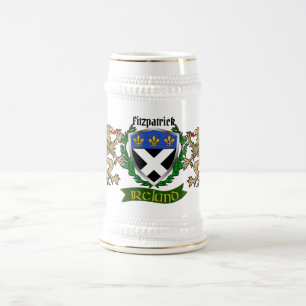 Jarra De Cerveza Fitzpatrick Irish Shield Personalizado Beer Stein