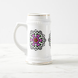 Jarra De Cerveza Flor de Floral Rosa