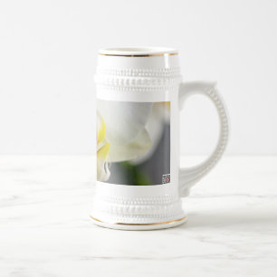 Jarra De Cerveza Flor de orquídea blanca