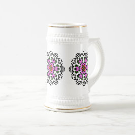Jarra De Cerveza Floración floral rosa
