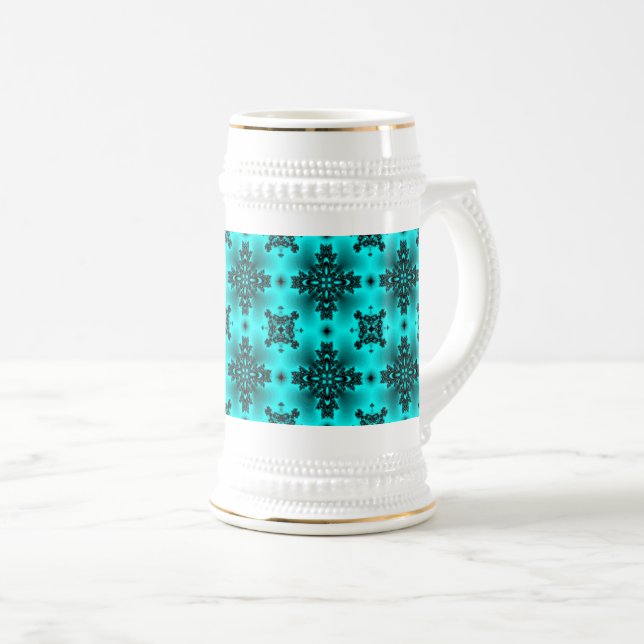 Jarra De Cerveza Flores artdeco en estilo retro (Anverso derecho)