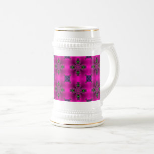 Jarra De Cerveza Flores artdeco en estilo retro