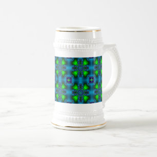 Jarra De Cerveza Flores artdeco en estilo retro