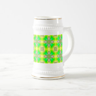 Jarra De Cerveza Flores artdeco en estilo retro