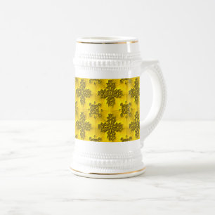 Jarra De Cerveza Flores artdeco en estilo retro