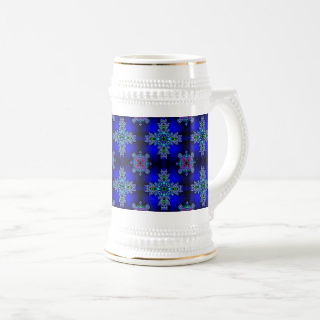 Jarra De Cerveza Flores artdeco en estilo retro (Anverso derecho)