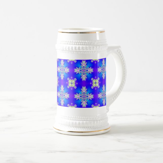 Jarra De Cerveza Flores artdeco en estilo retro (Anverso derecho)
