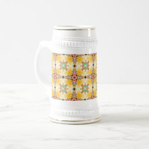 Jarra De Cerveza Flores artdeco en estilo retro