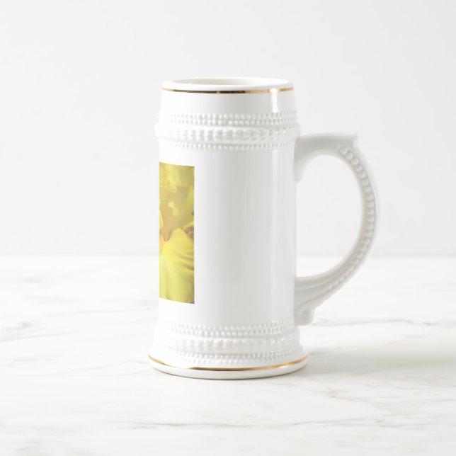 Jarra De Cerveza Flores de Iris Amarillo Stein Verano Steins (Derecha)