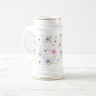 Jarra De Cerveza Flores de jardín Cerveza Stein