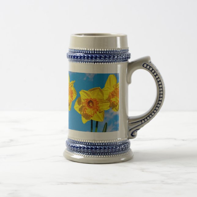 Jarra De Cerveza Flores de la Medalla de Oro de Daffodils (Derecha)