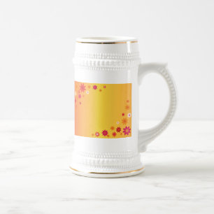 Jarra De Cerveza Flores naranjas
