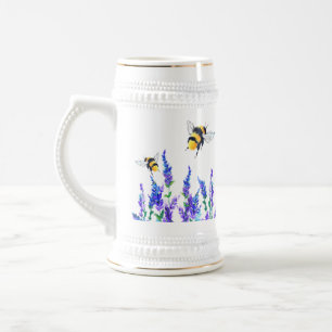 Jarra De Cerveza Flores y abejas Stein