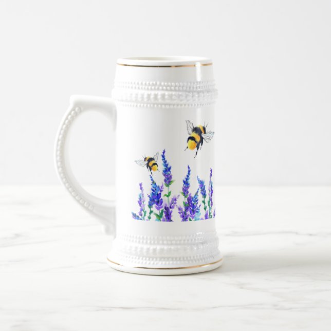 Jarra De Cerveza Flores y abejas Stein (Izquierda)