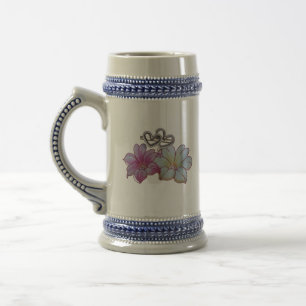 Jarra De Cerveza Flores y corazón