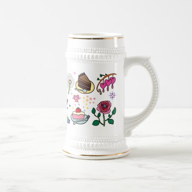 Jarra De Cerveza Flowers and cakes mug (Derecha)