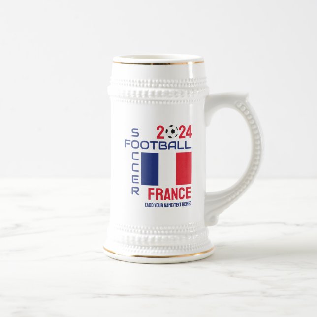 Jarra De Cerveza FRANCE Football Custom Name 2024 Any Year (Derecha)