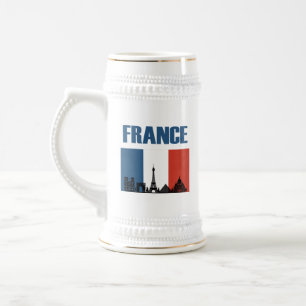 Jarra De Cerveza Francia Viaje - Bandera Francesa de la Línea Aérea