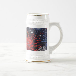 Jarra De Cerveza Fuegos artificiales