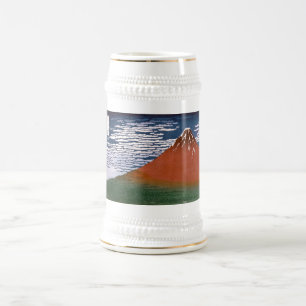 Jarra De Cerveza Fuji Rojo, El Volcán Aka Fujiyama Katsushika Hokus