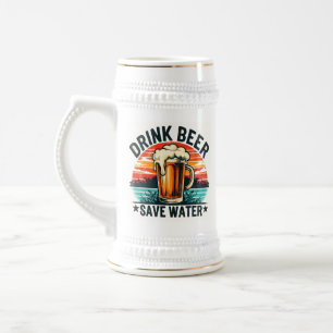 Jarra De Cerveza Fun Vintage Sunset Beer